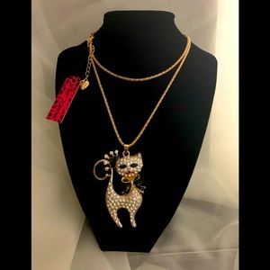 Authentic Betsey Johnson Necklaces with cat charm